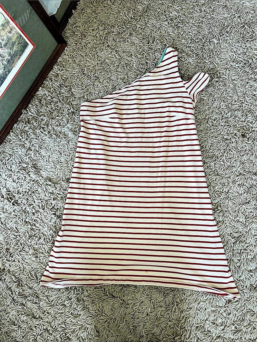 Mara Hoffman Striped Mini Dress in White & Red Like New